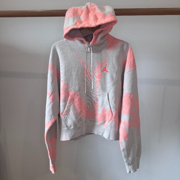 Jordan Tops - Women's Jordan Heritage Tie Dye Hoodie DM5238-104 | Rare | Cream Neon Orange |